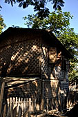 Myanmar - Inwa, Burmese houses near the Irrawaddy river banks. 